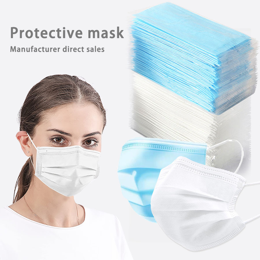 Disposable Mask Blue - Yüz için 50/100 Adet Tek Kullanımlık
