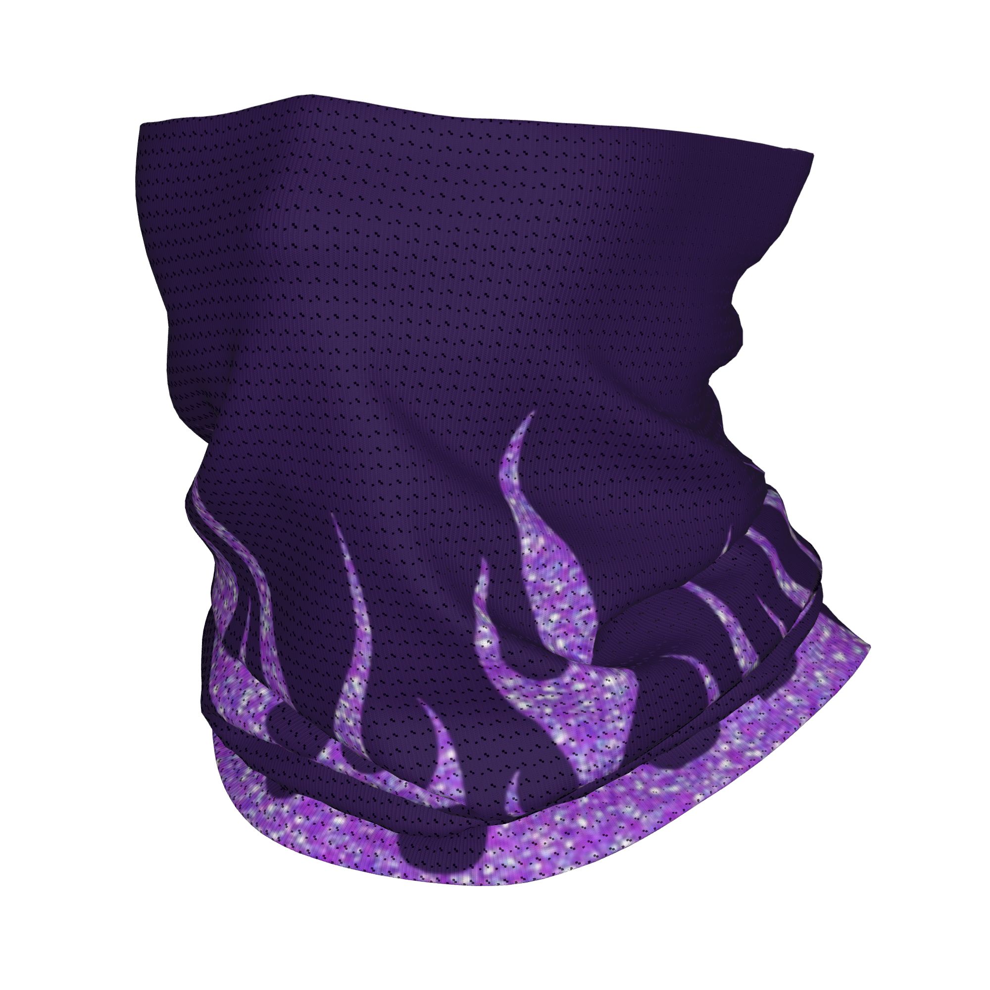 Neck Gaiter Face Cover - Özel Mor Glitter Alevler Bandana Boyun