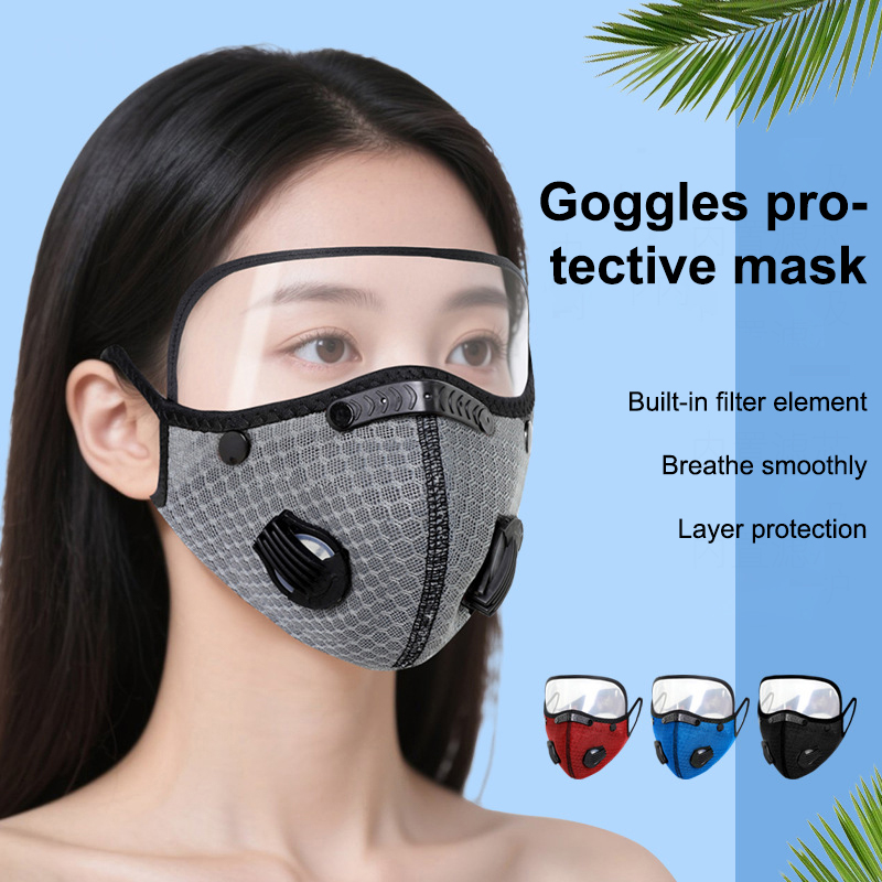 Dust Mask Construction - Yeni Bisiklet Yüz Maskesi Filtreli Gözlükler