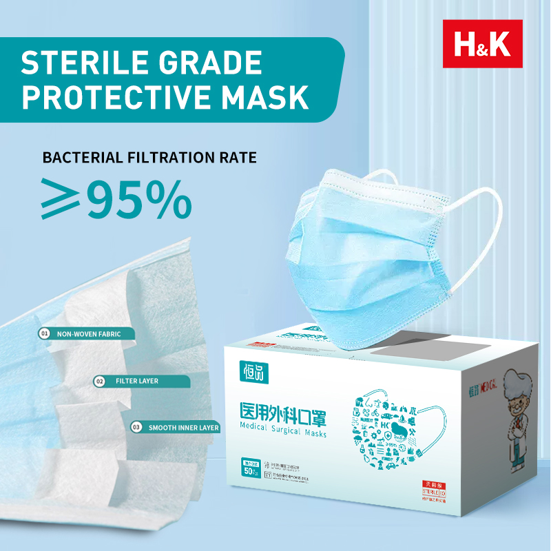 Disposable Mask Blue - 50/100 adet kutu mavi yüz maskeleri