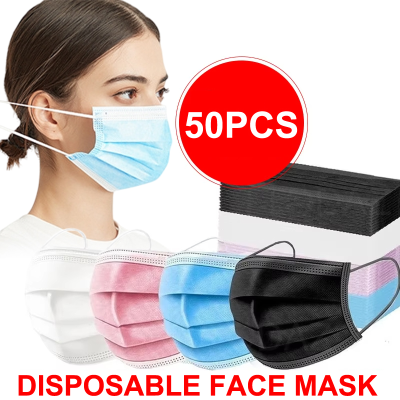 Disposable Mask Blue - 50 Adet 3 katmanlı Maske Yüz