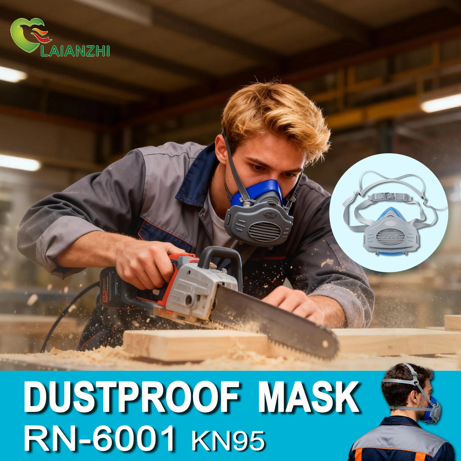 Dust Mask Construction - LAIANZHI Toz geçirmez silikon maske, filtre