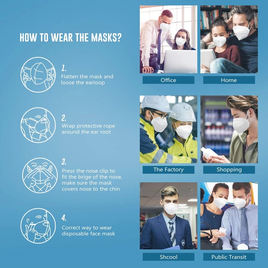 10-200PCS mascarillas fpp2 Siy - Disposable Surgical Mask incelemesi ve fiyatı