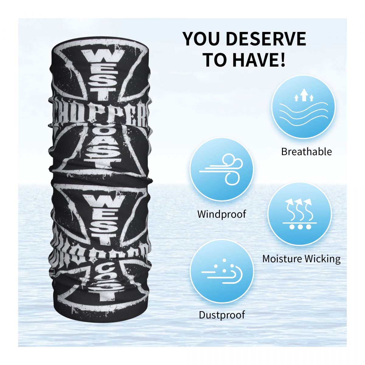 West Coast Iron Cross Choppers - Neck Gaiter Face Cover incelemesi ve fiyatı
