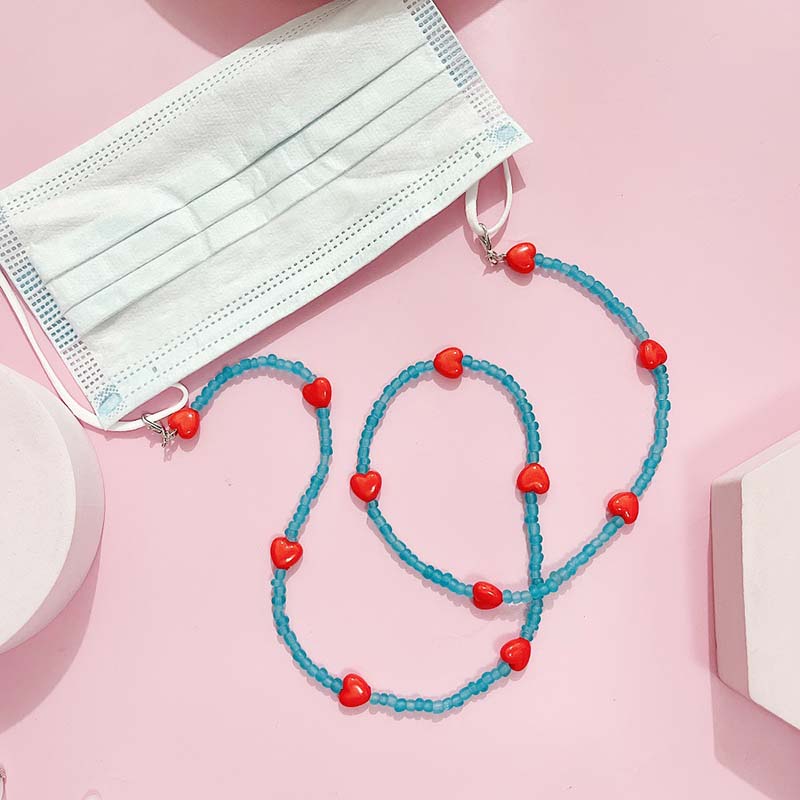 Trendy şeftali kalp Anti kayma - Mask Chain Holder incelemesi ve fiyatı